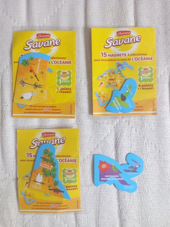 Lot de 4 magnets Océanie Savane Brossard 