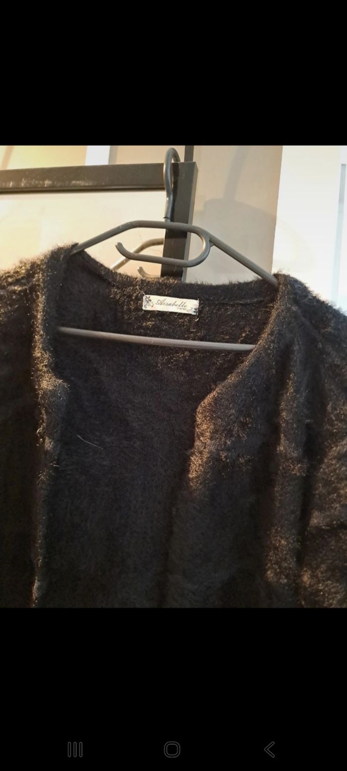 Veste noir fausse fourrure - photo numéro 2