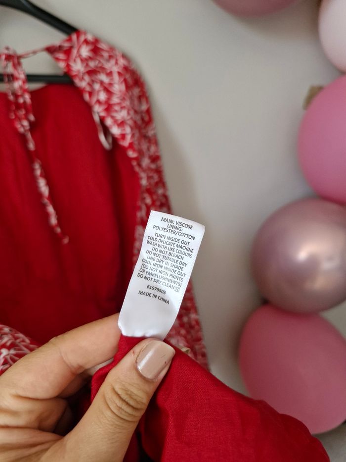 Robe rouge à motif taille 44 neuvr avec étiquettes de SBRN - photo numéro 10