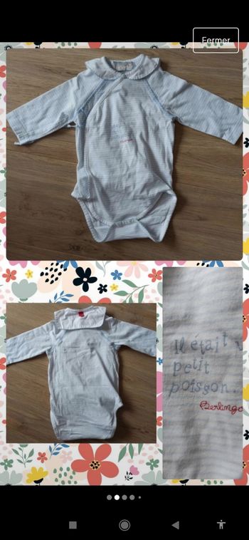 Body bébé marinière berlingot il était un petit marin rayures blanches et bleues