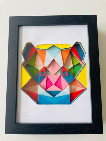 Cadre 3D Panda Géométrique