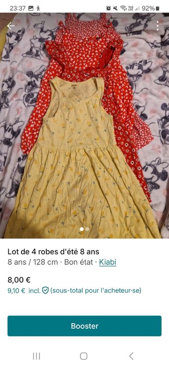 Lot de 4 robes d'été 8 ans