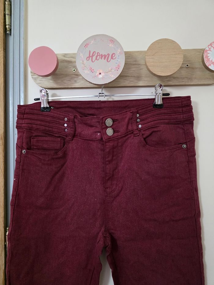 Pantalon skinny bordeaux - photo numéro 2
