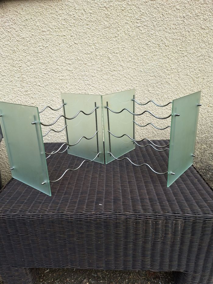 🍷 Lot de 2 portes bouteille métalliques - photo numéro 2