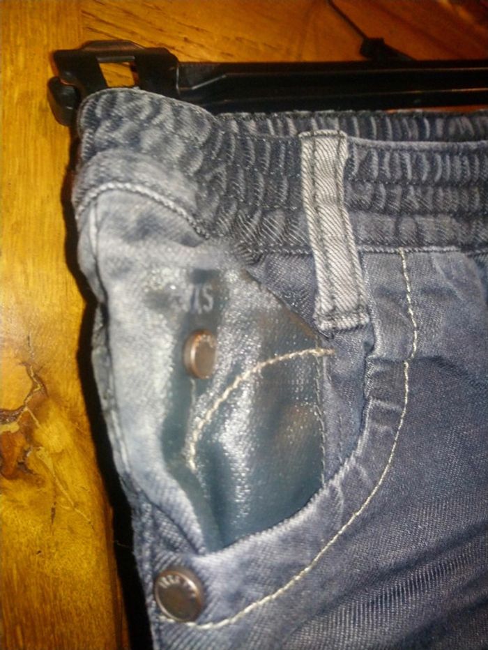 Jean noir et gris IKKS 12 mois doublé - photo numéro 4