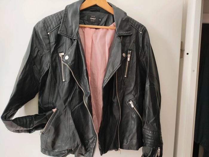 Veste en cuir synthétique perfecto ONLY onlgemma noir taille 40 L excellent état