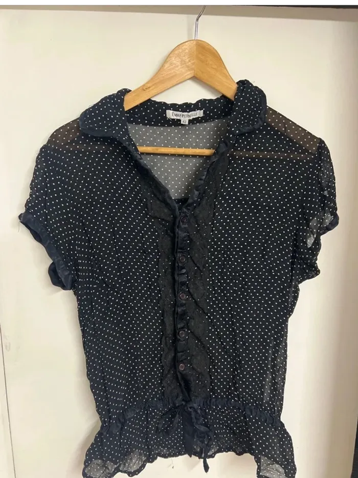 Superbe petit chemisier vintage sans manche - taille 42