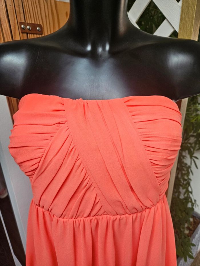 Vila robe bustier orange corail taille M - photo numéro 2