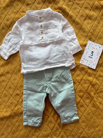 Ensemble chemise col Tunisien & chino Kiabi