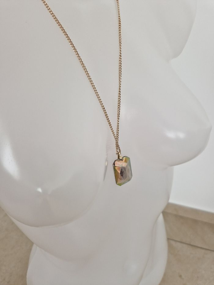 Collier argenté pierre transparente et colorée - photo numéro 5