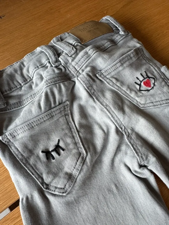Jeans gris coupe skinny modèle Louise - Taille 4 Ans - photo numéro 3