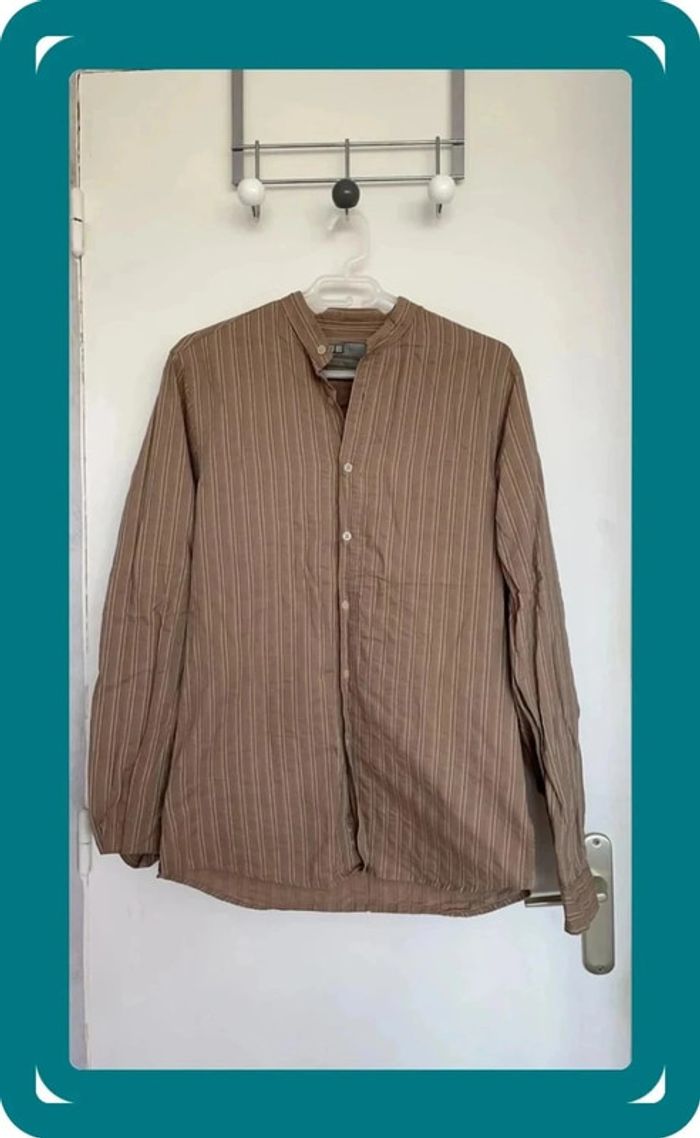 Chemise marron rayure