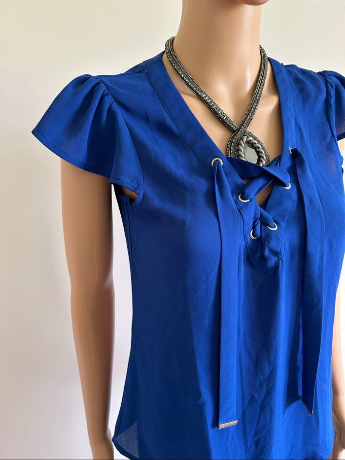 Blouse bleue à manches courtes Morgan taille 36 jamais portée - photo numéro 4