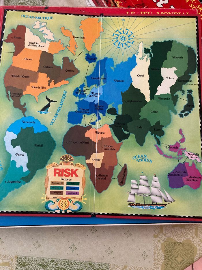 Jeu risk boîte rouge vintage - photo numéro 2
