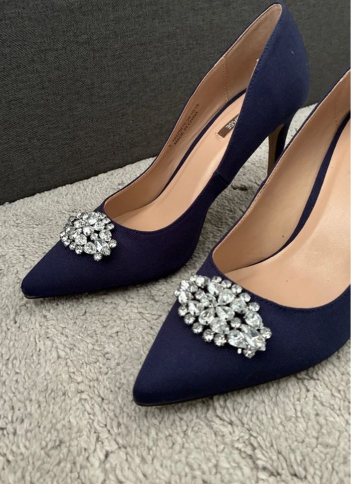 Escarpins bleu marine cérémonie mariage 38 – Dorothy Perkins – strass chic - photo numéro 2