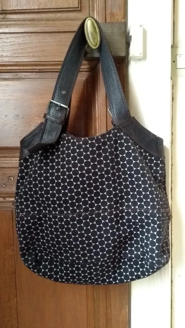 Grand sac XL Comptoir des Cotonniers marron et noir - photo numéro 3