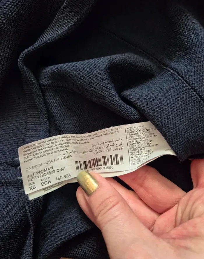 Robe moulante 3/4 bleu marine mango - photo numéro 5