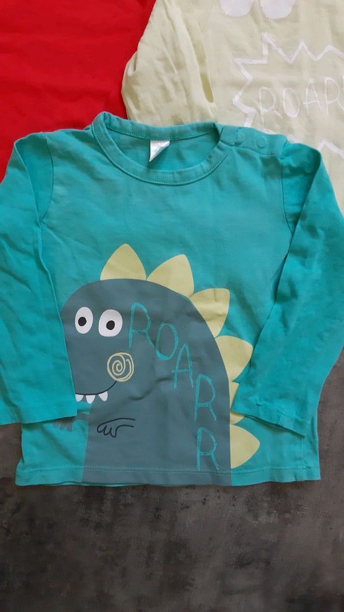 3 t-shirts manches longues garçon 100% coton - photo numéro 2