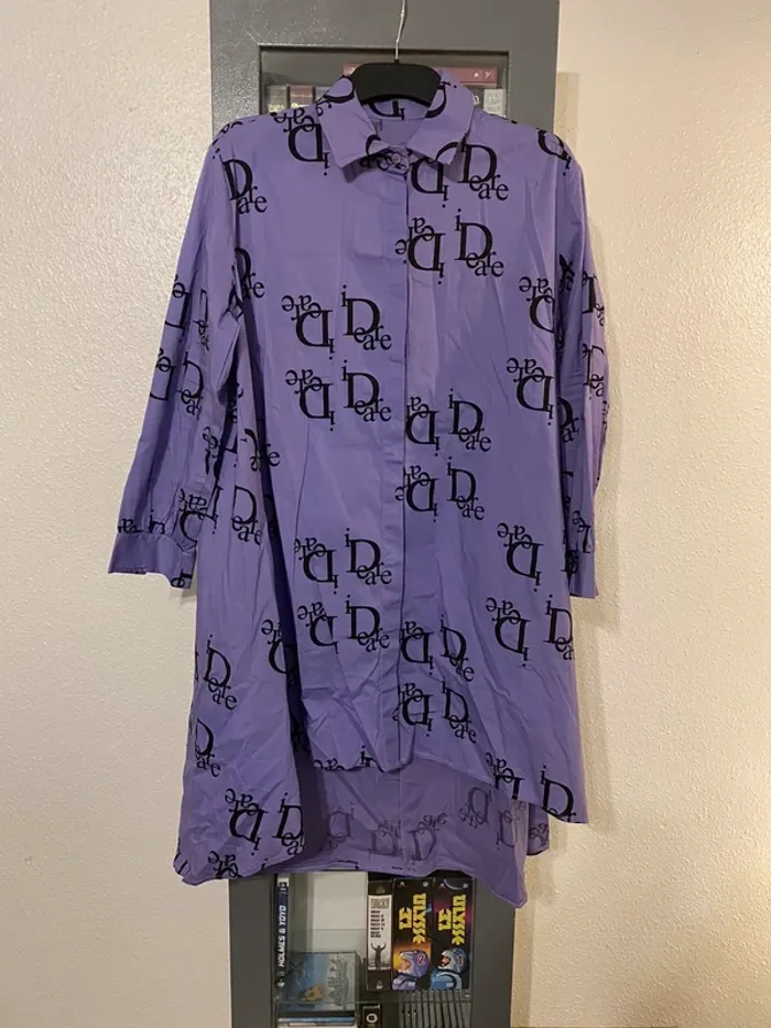superbe tunique robe oversize mauve taille 48 neuve
