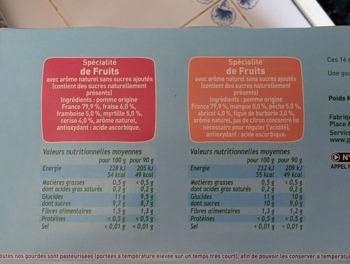 Lot 16 gourdes neuves SSA deux goûts multifruit s - photo numéro 3