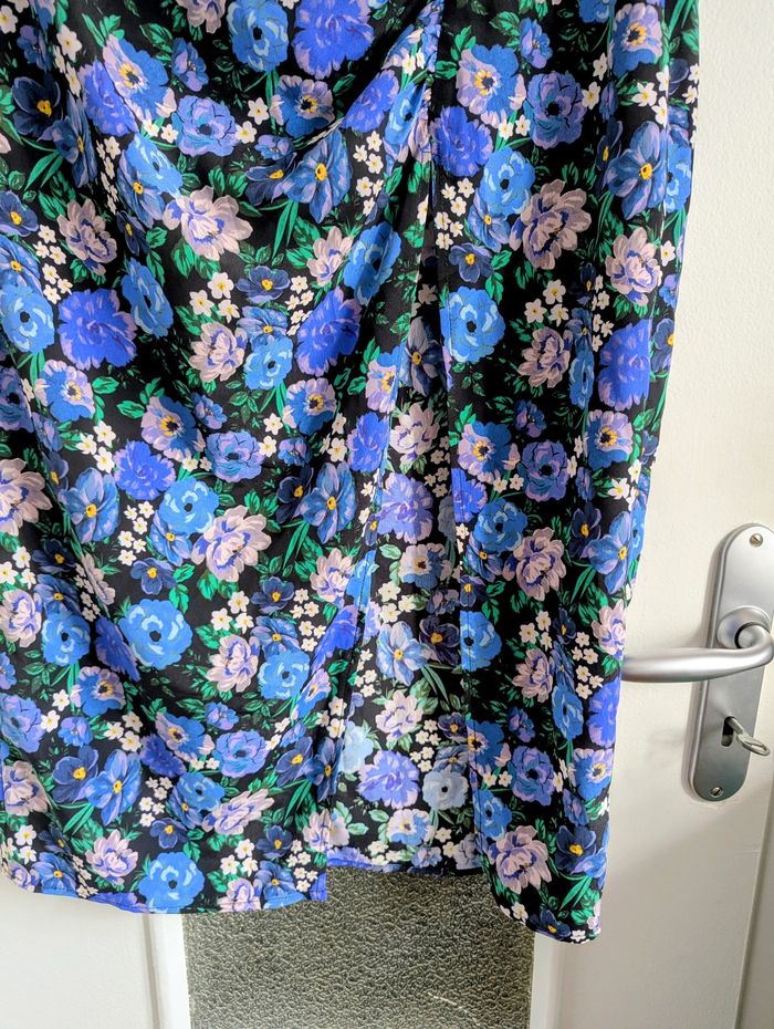 Jupe à fleurs neuve bleu pimkie taille xl 42 - photo numéro 2
