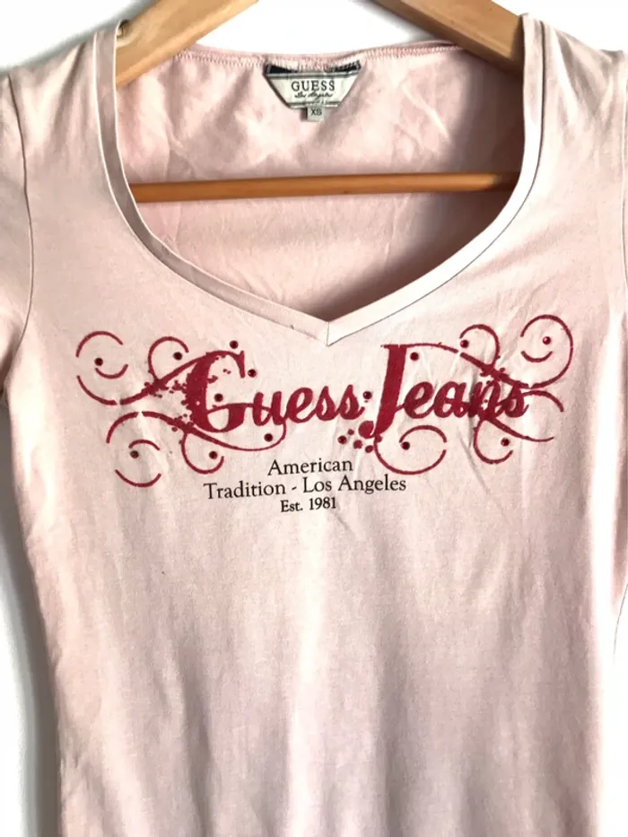 T-shirt Guess rose pâle taille XS - photo numéro 3