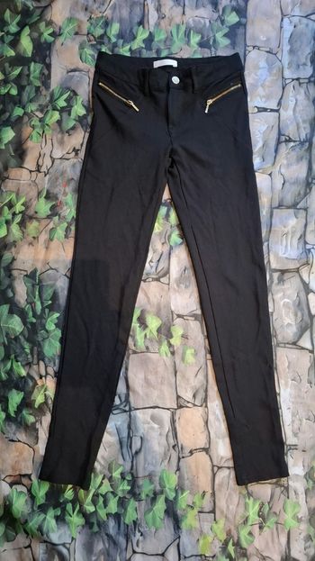 Pantalon slim skinny noir zip doré promod