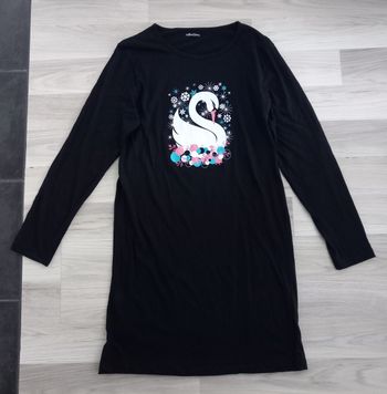 Chemise de nuit à manches longues noir avec motifs Influx taille 38