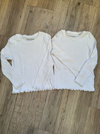 Lot de t shirt manche longue côtelé blanc primark 