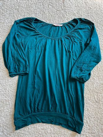 Teeshirt manches 3/4 couleur bleu canard marque Camaïeu taille XS