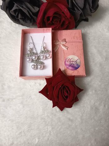 Ensemble bijoux pendentif argenté