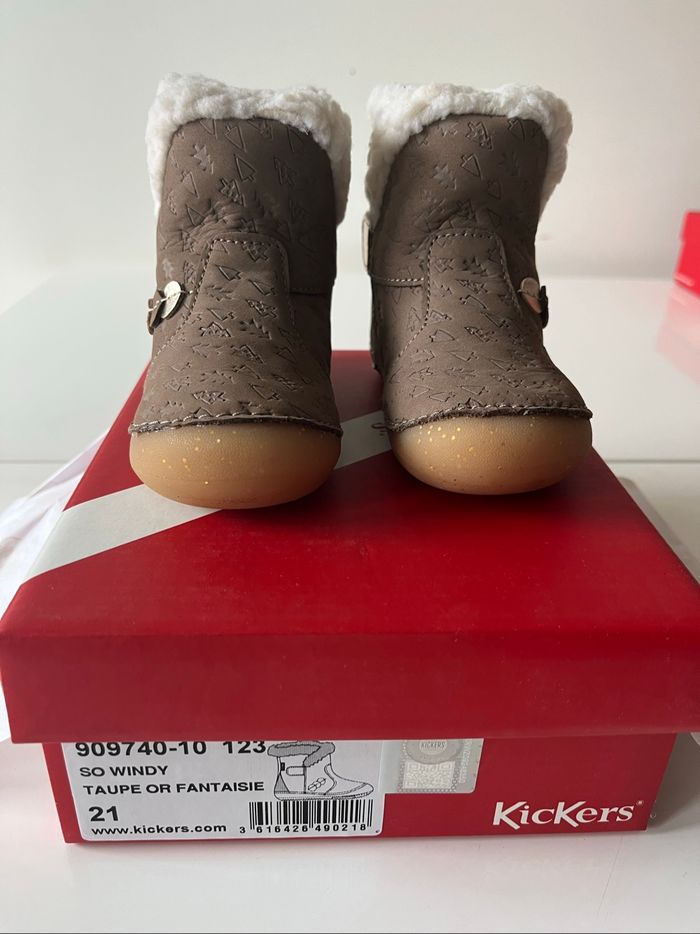 Bottine mi haute taupe kickers - photo numéro 2