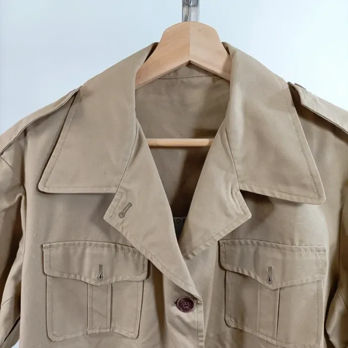 Veste saharienne beige vintage Tropical Paris manches courtes multi-poches Taille 44 A1518 - photo numéro 3