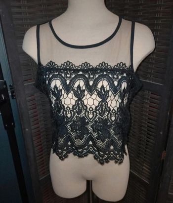 Haut transparent dentelle noire Orcelly 38