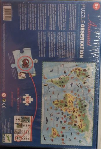 Puzzle observation animaux du monde 100 pièces

