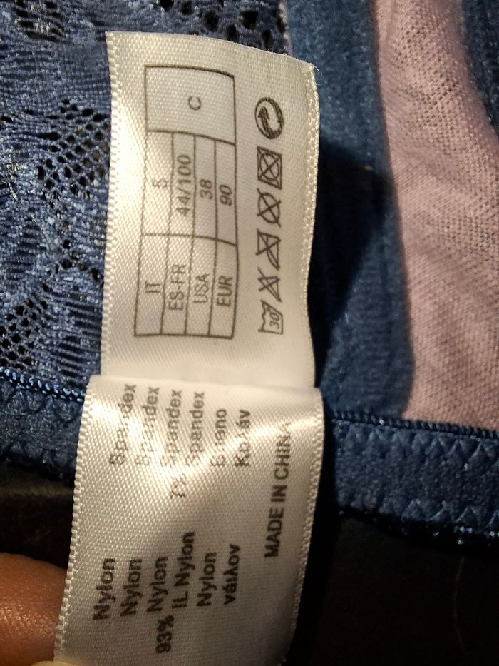 Soutien-gorge en dentelle bleu et rose - Rosa Junio - 100C - photo numéro 5