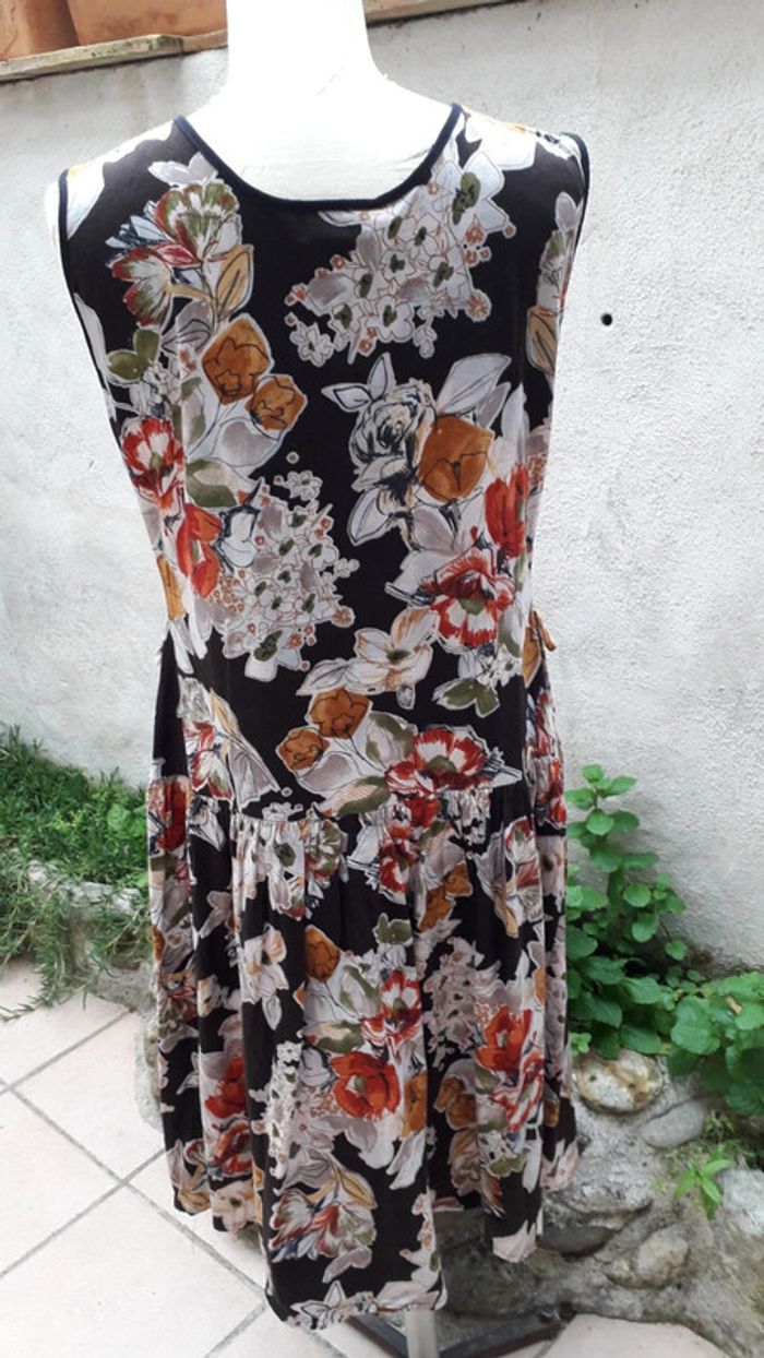 Robe coton fleuri sans manches Vintage - photo numéro 4