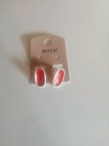 🌸Boucles d'oreilles puces argentées et email "ikita" Neuves 🌸