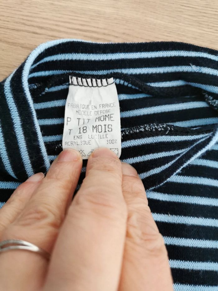 T-shirt épais manches longues 18 mois - photo numéro 2