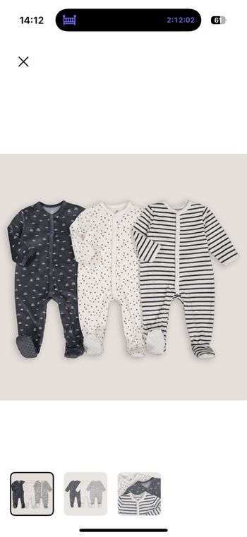 Lot de 3 pyjamas en velours 