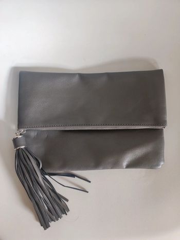 Sac pochette simili cuir franges /  h&m