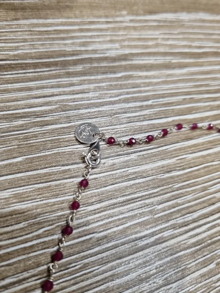 Collier "ELSA" Couleur : Argent- Pierres : Rubellite - photo numéro 5
