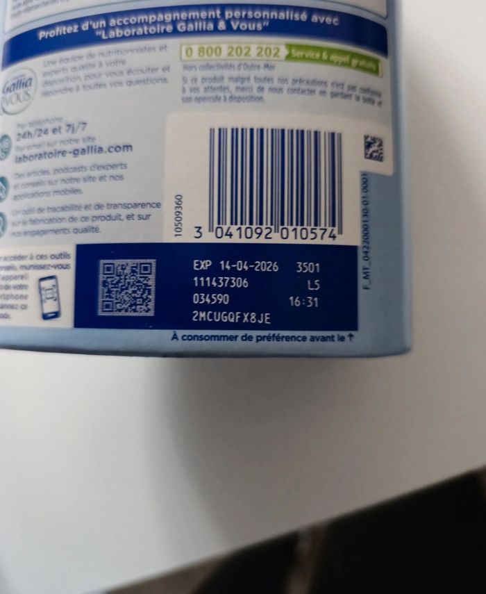 Lait 3 ème âge Gallia - photo numéro 2