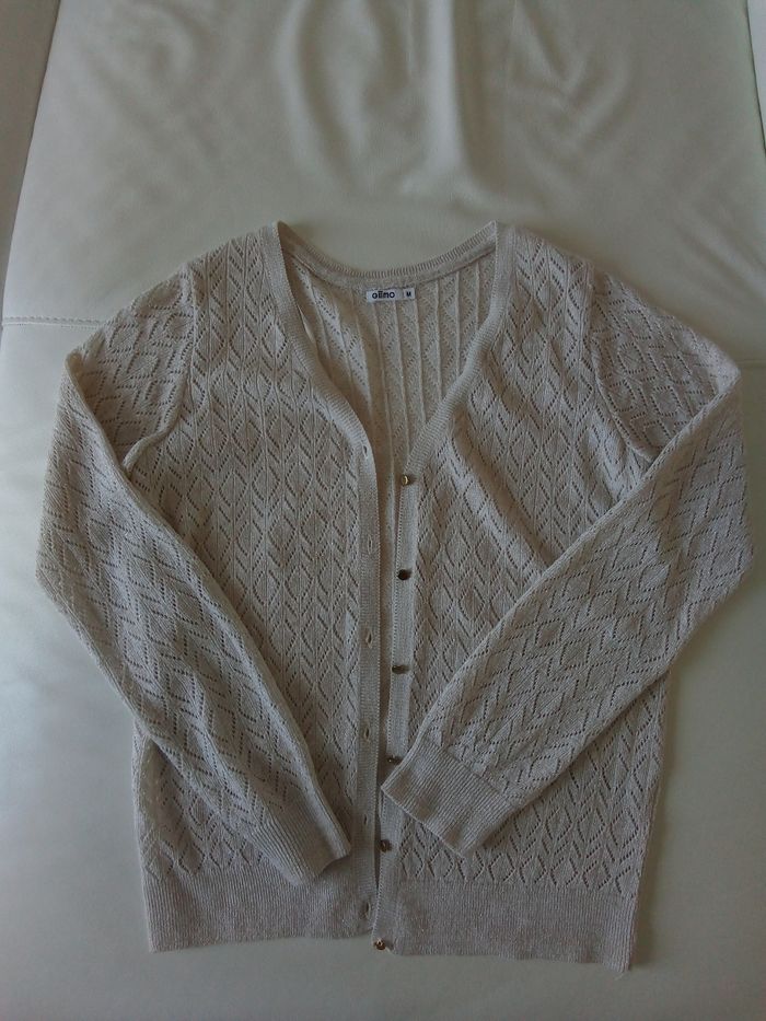 Gilet femme écru  brillant excellent état  taille M
