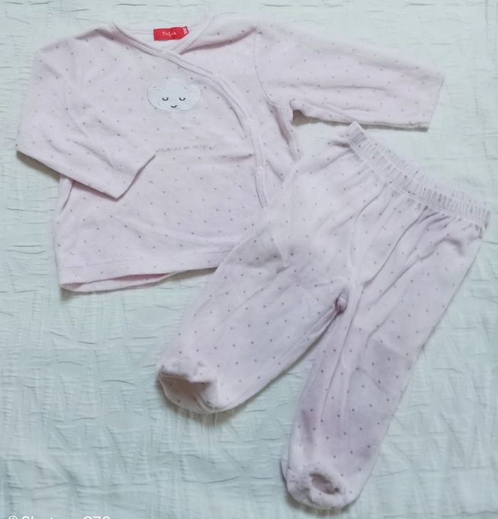 Tissaia pyjama velours 2 pièces nuage