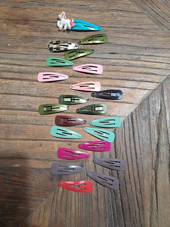 Lot de 20 petites barrettes cheveux colorées cheveux fille licorne