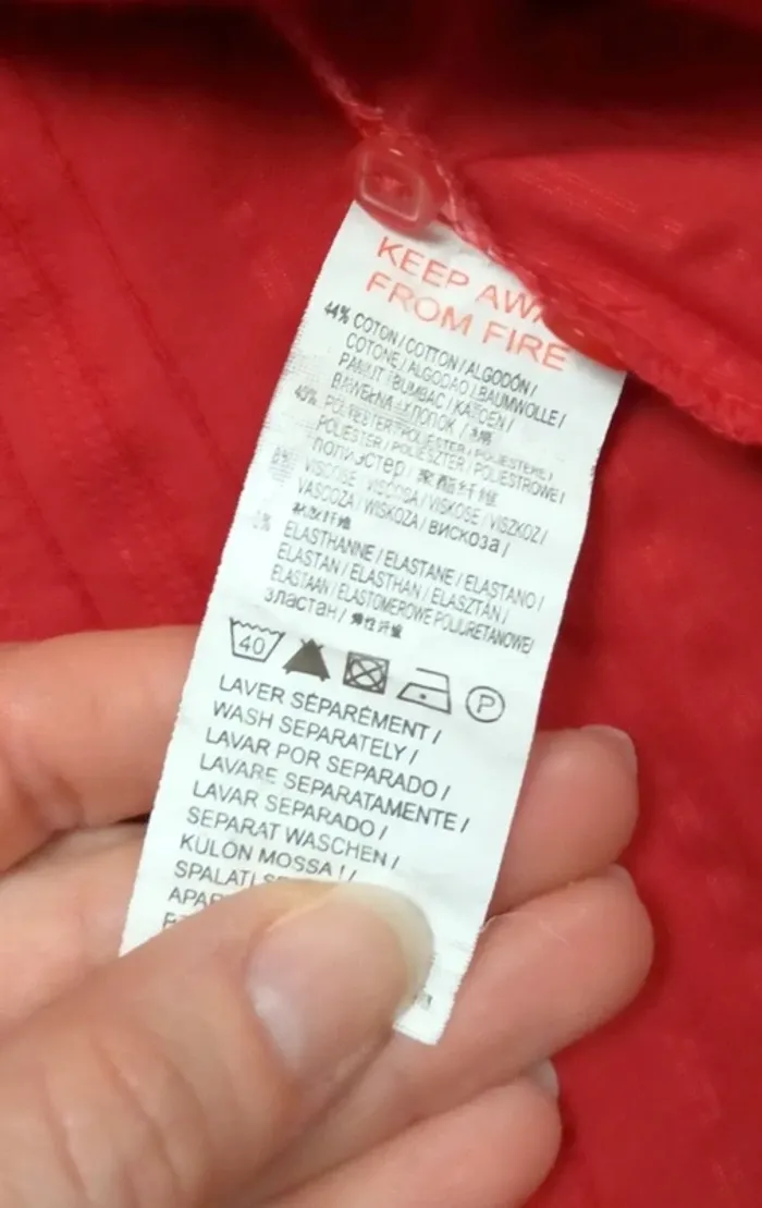 Chemise rouge manches 3/4 40 L Kiabi - photo numéro 6