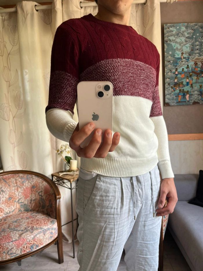 Pull suite en laine coloré, vintage old money chic montagne - photo numéro 2