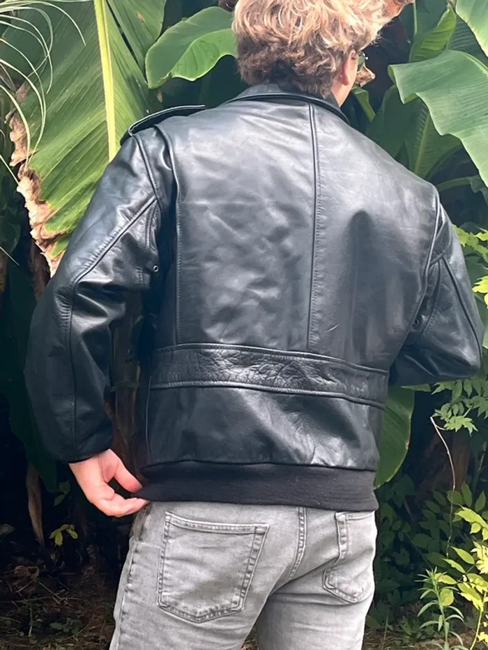 Blouson cuir Todzi vintage taille 0 doublure intérieur made in France 🇫🇷 - photo numéro 2