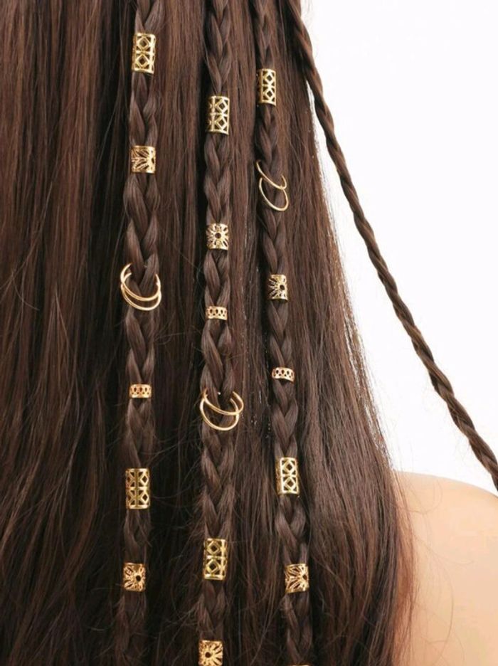 Clips dorés pour tresses cheveux longs